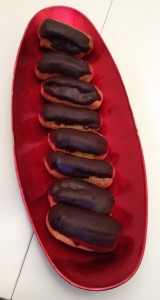 chocolate vanilla eclairs