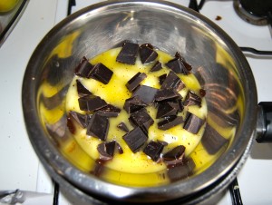 melting butter and dark chocolate