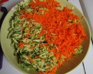 grated zucchini and carrots