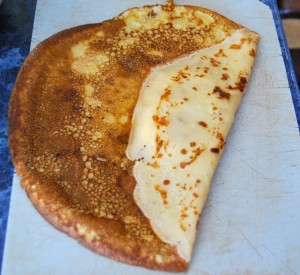 fold pancake up to the middle