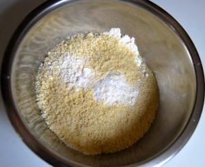 powder sugar, ground almonds and flour