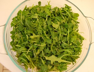 fresh rocket leaves