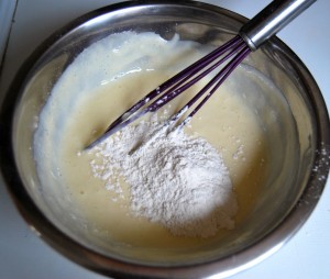 add flour and baking powder