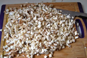 mushrooms cut into small pieces