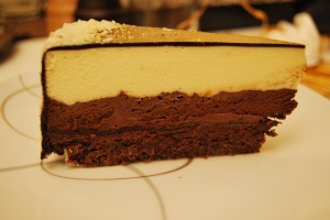 two mousse chocolate cake