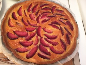 plum-almond cake